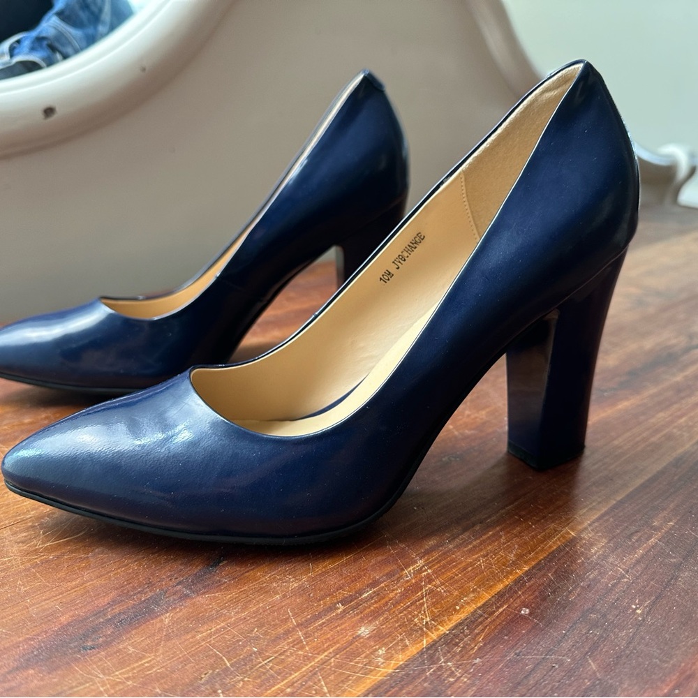 Jaro Vega Heels Soft Goatskin Genuine Leather Pumps Block Heel Closed Almond Toe